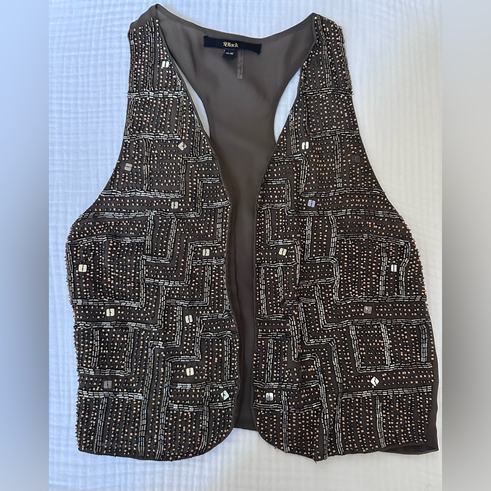 Brown Beaded Vest